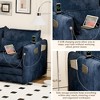 DYHOME Modular Sectional Sofa L Shaped Couch, 3 Seat Sofa Set with Ottoman and Pillows, Chenille Fabric - 4 of 4