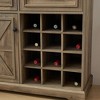 Vynxaria Farmhouse Buffet Cabinet with Storage Sideboard with 2 Drawers, Wine Bar Cabinet with Removable Wine Racks Storage,gray - 3 of 4