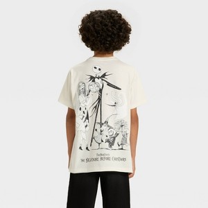The Nightmare Before Christmas Boys' Halloween Short Sleeve Graphic T-Shirt - Ivory - 1 of 4