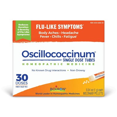 Boiron Oscillococcinum Flu-Like Symptoms, Body Aches, Headache, Fever, Chills and Fatigue 30 Doses Treatment - 30ct_1