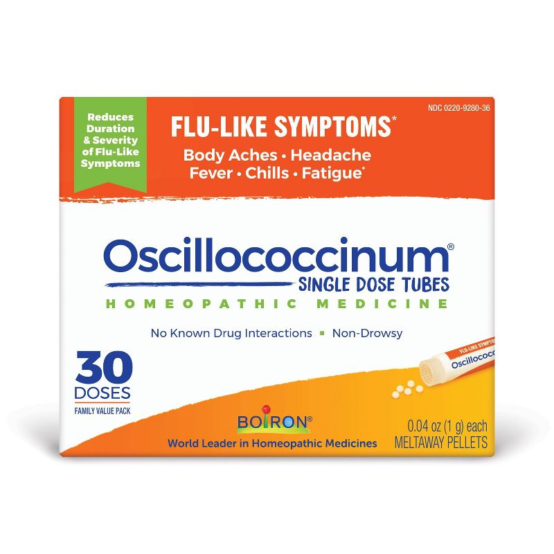 Boiron Oscillococcinum Flu-Like Symptoms, Body Aches, Headache, Fever, Chills and Fatigue 30 Doses Treatment - 30ct, 4 of 10