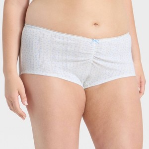 Women's Pointelle Ruched Front Boy Shorts - Wild Fable™ - 1 of 3