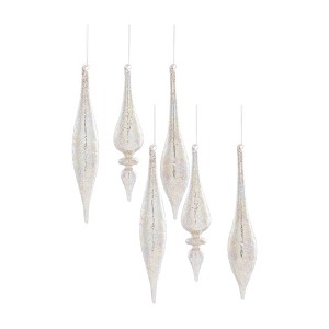 Jeweled Champagne Drop Christmas Ornaments Glass – Set of 6 by Melrose - 1 of 3