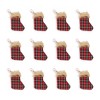 Okuna Outpost 12 Pack Mini Christmas Stockings, Red Buffalo Plaid Holiday Decor (6 x 8 in) - 4 of 4
