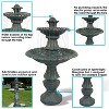 Sunnydaze 41"H Electric Polyresin and Fiberglass 2-Tier Nouveau Outdoor Water Fountain - 2 of 4