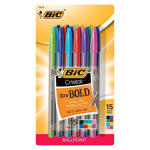 Uluru Inademen Eeuwigdurend Bic Xtra Bold Ballpoint Pens, 15ct - Multicolor : Target