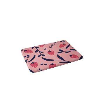 Jenny Chang-Rodriguez Strawberries Memory Foam Bath Mat Pink - Deny Designs