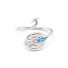 Swan Wrap Ring Sterling Silver Blue Cubic Zirconia Womens Ginger Lyne Collection - 4 of 4