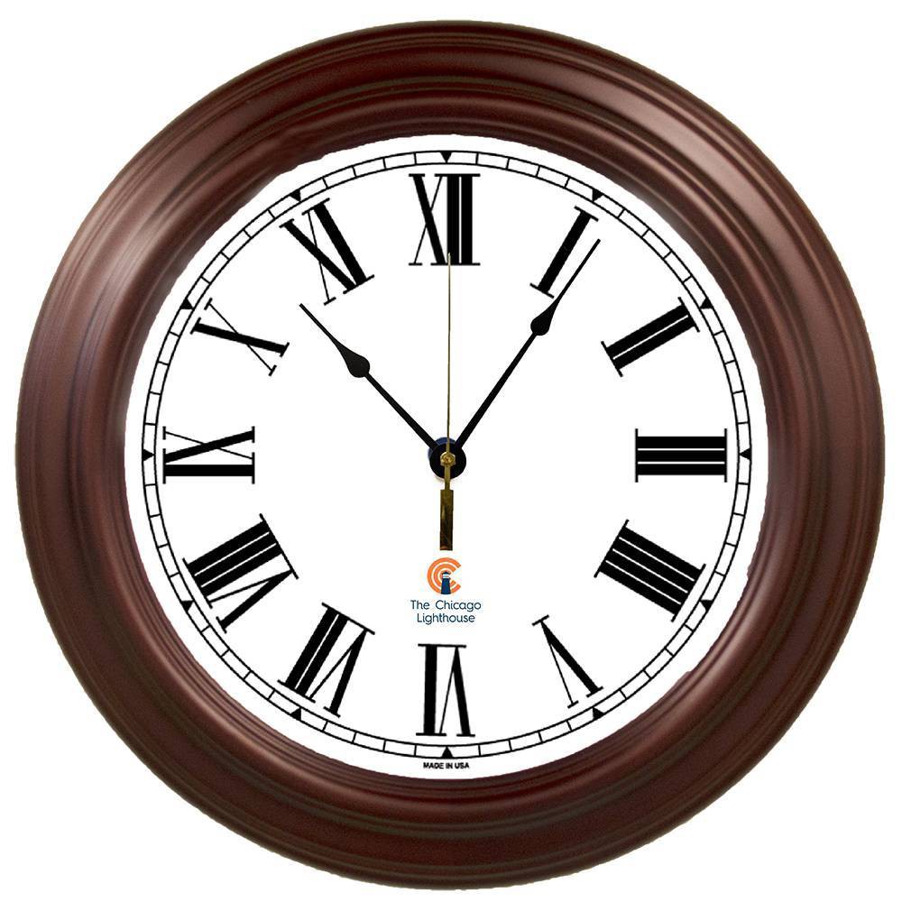 Photos - Wall Clock 16" Boardroom Roman Decorative Clock Mahogany - The Chicago Lighthouse: US