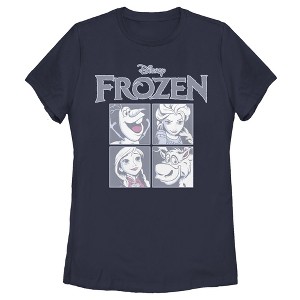Women's Frozen Character Squares T-Shirt - 1 of 4