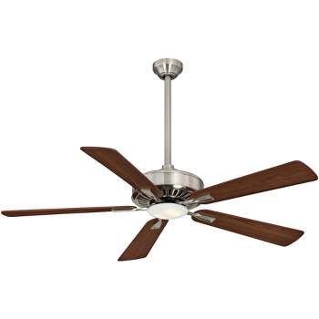 52" Minka Aire Modern Indoor Ceiling Fan with Dimmable LED Light Remote Control Brushed Nickel Walnut Wood for Living Room Kitchen
