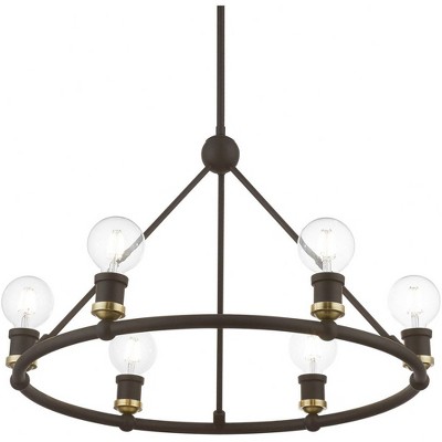 Lansdale Playful Mood 6-Light Bronze & Antique Brass Chandelier