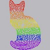 Adult Design By Humans Pride Rainbow Cat Maze By MisoKnotty Tank Top - 2 of 2