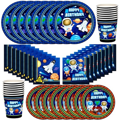 Treasures Gifted Outer Space Party Supplies Tableware Classic Set for 16 Guests