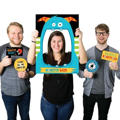 Big Dot of Happiness Monster Bash - Little Monster Birthday Party or Baby Shower Selfie Photo Booth Picture Frame & Props - Printed on Sturdy Material