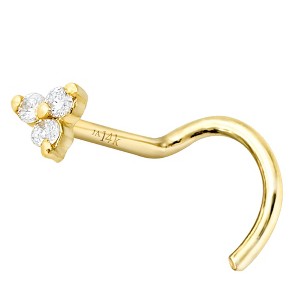Jewelry Avalanche 14K Gold 22G 3-stone 0.015ctw Moissanite Screw Nose Stud - 1 of 4