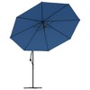 vidaXL Cantilever Umbrella with Aluminum Pole 137.8" Blue - 3 of 4