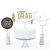 Big Dot of Happiness White and Gold 2026 Graduation Party Centerpiece Sticks, Congrats Grad Decor, Class of 2026 Grad Party Table Toppers - 15 Pieces - 4 of 4