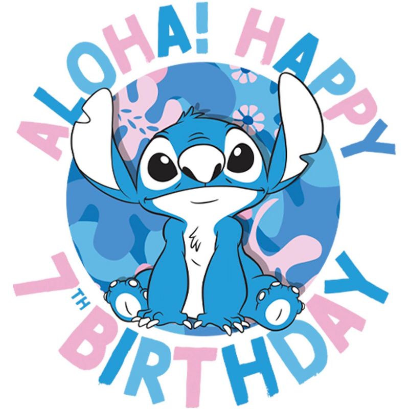 Boy's Lilo & Stitch Aloha Happy 7th Birthday T-Shirt, 2 of 5