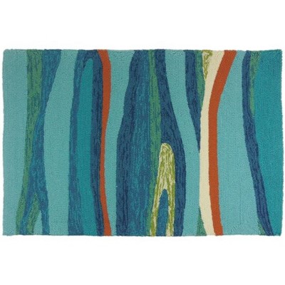 Homefires Ocean Waves Indoor & Outdoor Rug – Coastal Style, Fade-Resistant, Durable, & Perfect for Patio, Porch, or Living Room Use