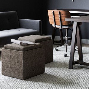 Sapphtopaz 16.9" Cube Storage Bench Ottoman with Storage, Storage Organizer Ottoman Bench with Tray for Entryway Bedroom - 1 of 4