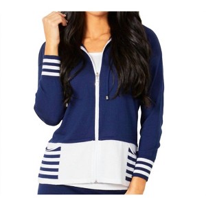 Women's Zip Up Hoodie Double Stripe w/ Pockets - Angel Apparel - 1 of 2