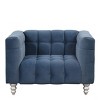 Modern Comfy Fabric Upholstered Sofa Chair,Wooden Legs Button Tufted Backrest Sofa,Padded Lounge Arm Chair for Living Room,Bedroom-Coolbibila - 3 of 4