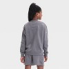Girls' Olivia Rodrigo Oversized Fleece Crew Neck Sweatshirt - Gray - 3 of 4