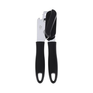 Unique Bargains Portable Can Opener Handheld 3-in-1 Can Opener Bottle Opener PP Iron Silver Tone Black 2.09"x7.48" 1Pc - 1 of 4