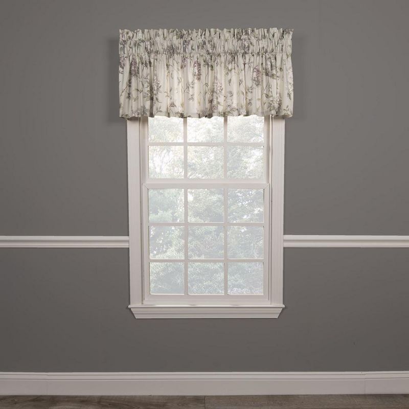 Ellis Curtain Abigail High Quality Water Proof Room Darkening Blackout Tailored Window Valance - 80 x 15, Purple, 1 of 4