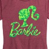 Women's - Barbie - St. Patrick's Day Shamrock Pattern Logo Short Sleeve Graphic T-Shirt - 2 of 4