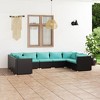 vidaXL Garden Lounge Set Black, Water blue - 2 of 4