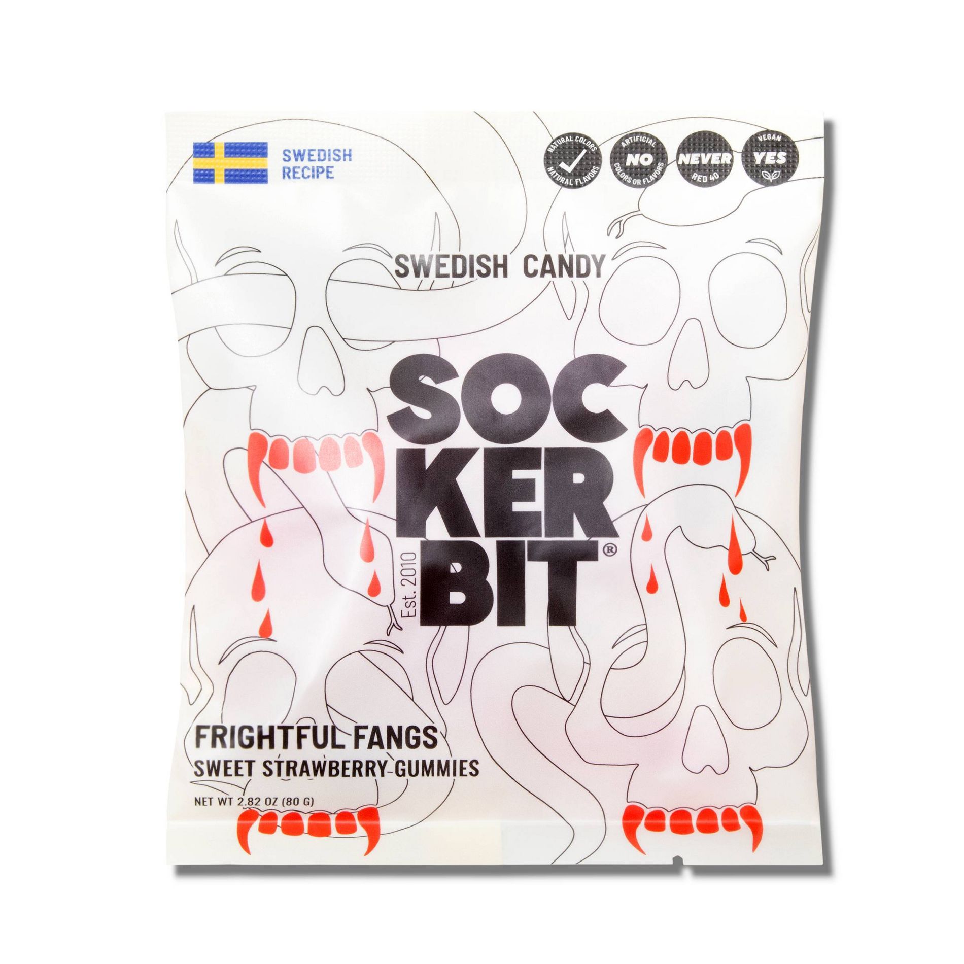 Sockerbit Halloween Frightful Fangs Sweet Gummy Candy - 2.82oz