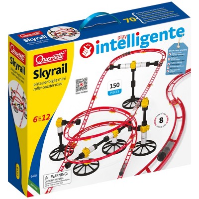 Quercetti Skyrail 150pc Mini Rollercoaster Marble Ball Run, STEM Building Toy