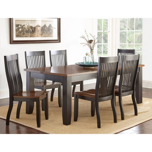 7pc Lawton Dining Set Black Brown Steve Silver Target