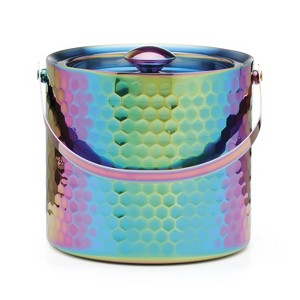 Cambridge Silversmiths 3qt Rainbow Faceted Double Wall Ice Bucket: Stainless Steel, Hand Wash, Multicolored - 1 of 4