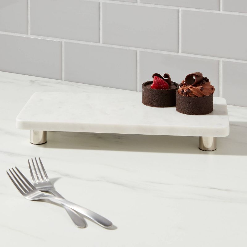 12&#34; x 6&#34; Marble Serving Stand White - Threshold&#8482;, 3 of 8