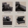 4 Piece Living Room Set, Faux Leather Sofa Set with Storage Ottoman Bench, Ultimate Comfort Couch for Living Room,Lounge Room-Morden Fort - 2 of 4