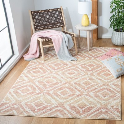 Adirondack Rose and Gold Geometric 6' x 9' Area Rug