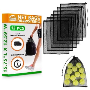 Generic 12Pcs Mesh Laundry Bags for Delicates - 13x15.5 inch Black Drawstring Bag Washable Laundry Bag - 1 of 4