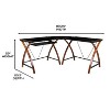 BlackArc L-Shaped Gaming Desk with Black Tempered Glass Surface and Crisscross Cherry Finished Legs - Sliding Keyboard Tray - 4 of 4