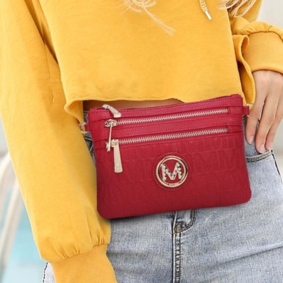MKF Collection Signature Crossbody Wristlet Bag with Zip Closure, Roonie– MKF Collection by Mia K – Pewter — фото 3