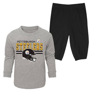 NFL Pittsburgh Steelers Boys' 2pk Pant and Long Sleeve T-Shirt Set - 1 of 3