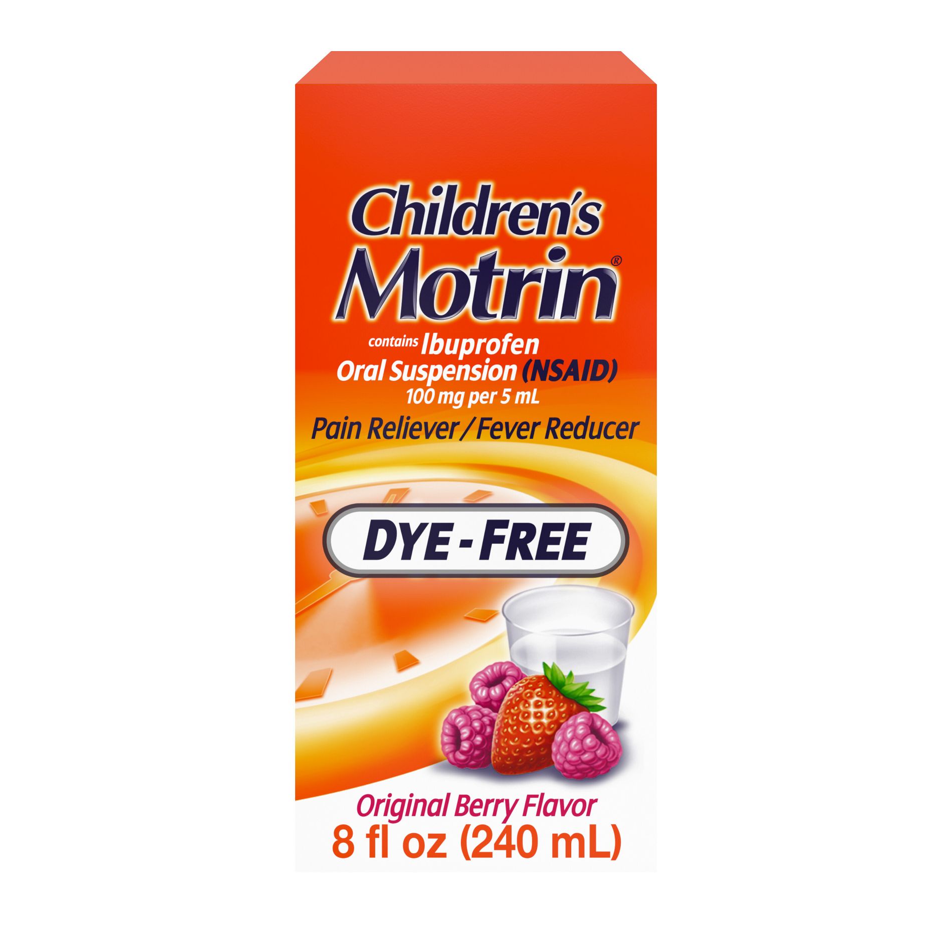 Motrin NSAID Children's Original Dye-Free Ibuprofen Liquid - Berry - 8 fl oz