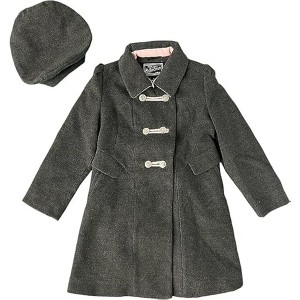 Rothschild Little Girls' Faux Wool Bandmaster Military Dress Coat with Hat - 1 of 3