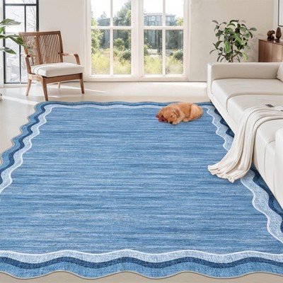 homfan Washable Low Pile Non-Slip Entryways Indoor Rug Strain-Resistant Fade-Resistant