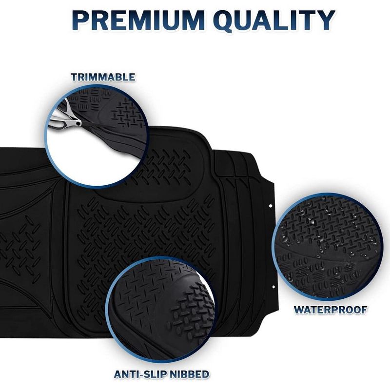 Zone Tech Premium Quality Automotive Rear Universal 1 Piece Runner Mat- All Weather Protection-Perfect for Car, Truck and SUV, 3 of 7
