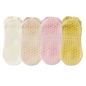 Anna-Kaci 4-Pack Women's Mesh Top Non-Slip Yoga Socks with Full Sole Grips and Breathable Lightweight Fabric - 1 of 4