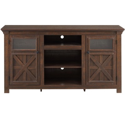 NicBex TV Stands for 65 inch TV,Farmhouse Entertainment Center with 2 Cabinets,TV Console for Bedroom, Living Room, Home,Brown