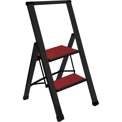 Step Ladder Modern  - Beautiful Mahogany & Aluminum  - By SORFEY